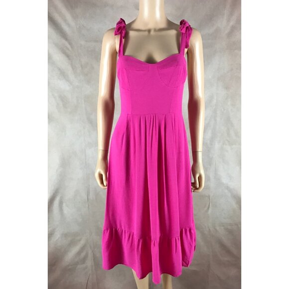 Steve Madden Fuchsia Bustier Midi Dress Size 6 - Picture 4 of 7